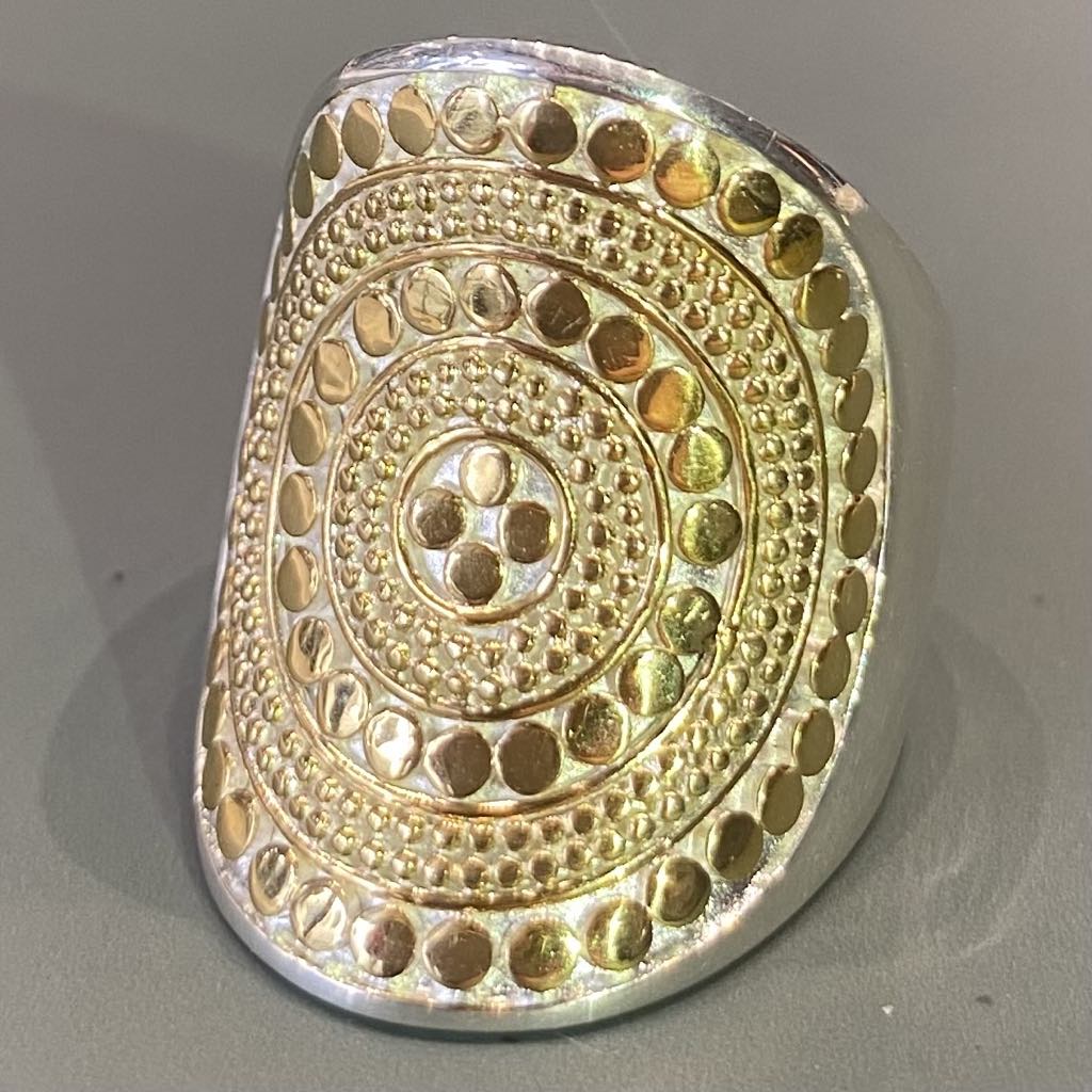 Saddle Ring Silver and Gold
