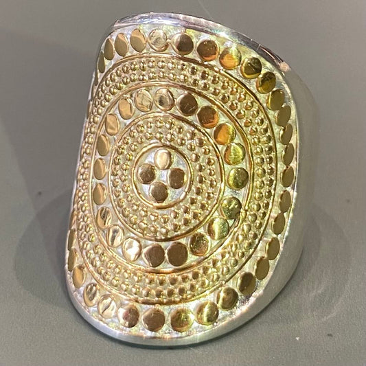 Saddle Ring Silver and Gold