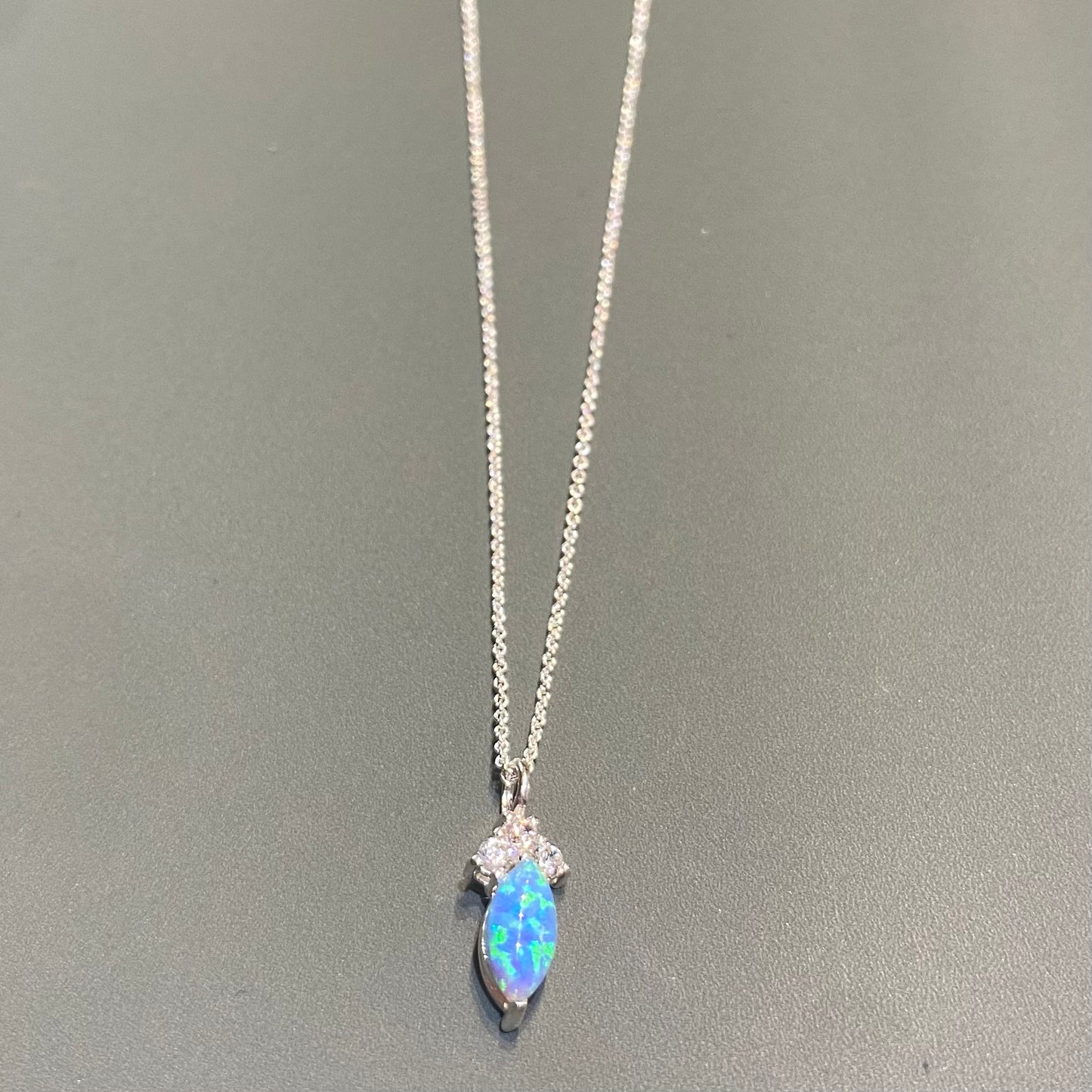 Opal necklace with CZ