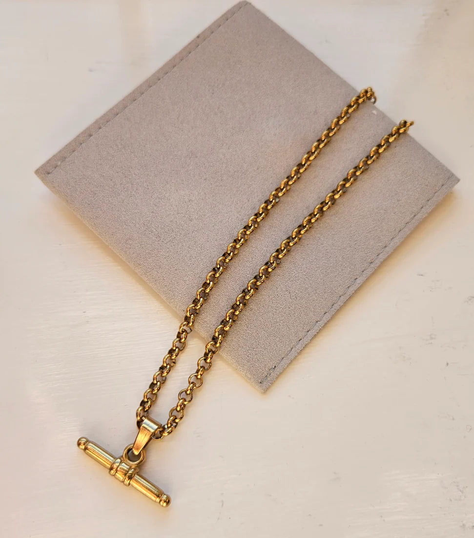 Vintage T Bar Gold Necklace