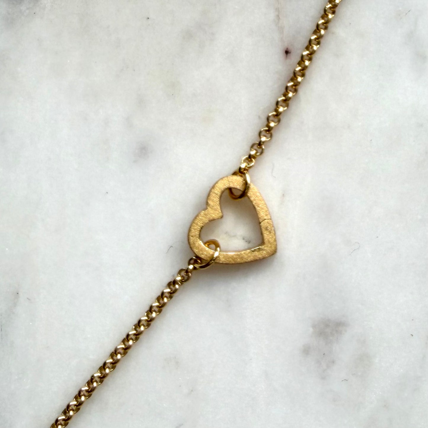 Gold Moon Necklace with Heart Connector