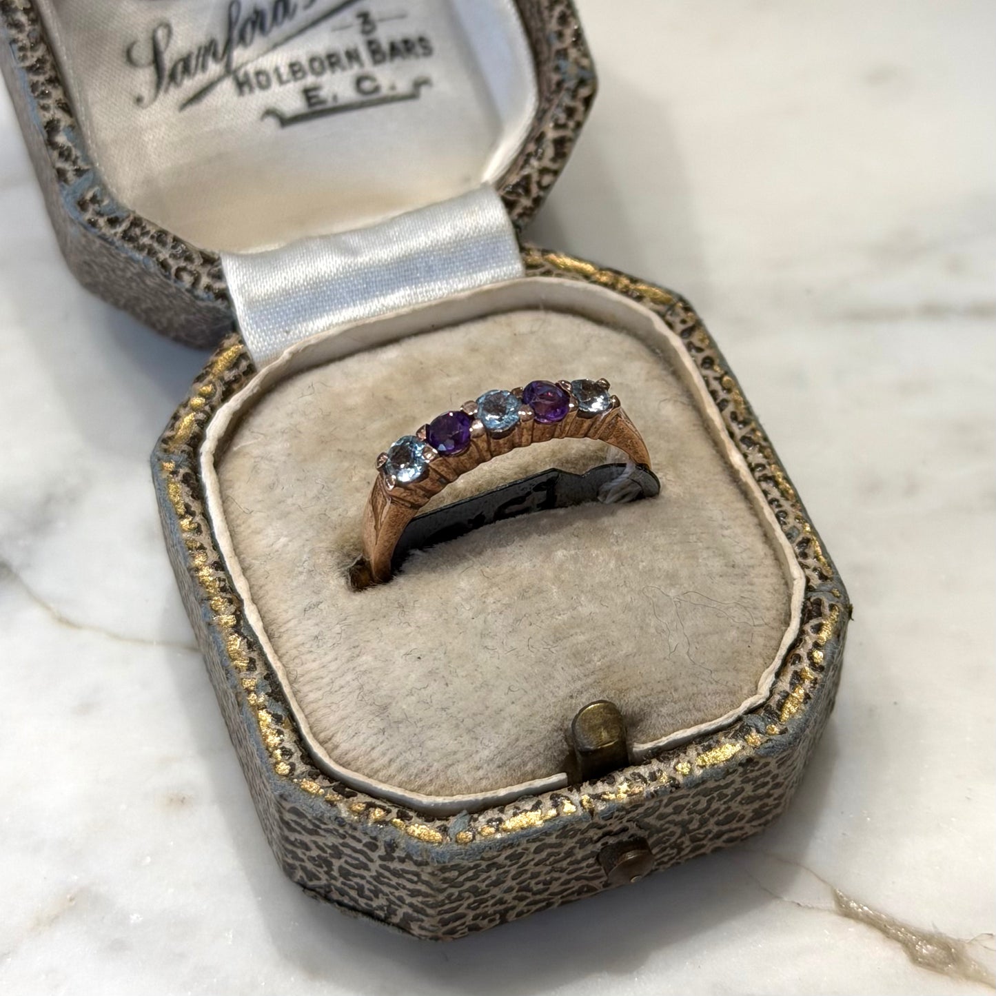 Amethyst and Aquamarine Ring