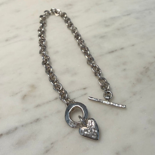 Heart Sterling Silver Bracelet