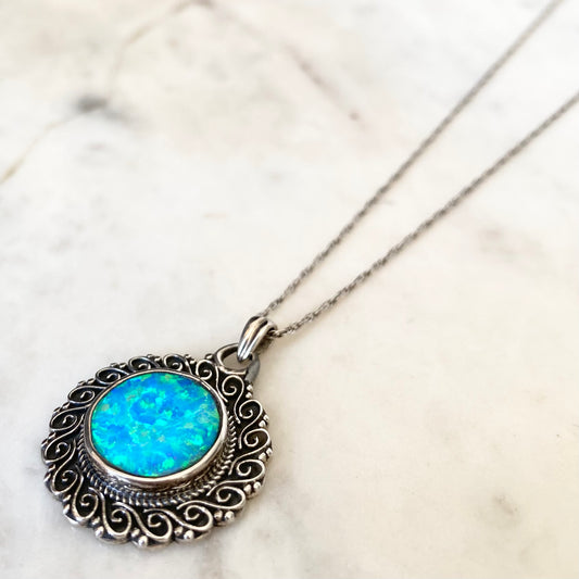 Round Opal Necklace