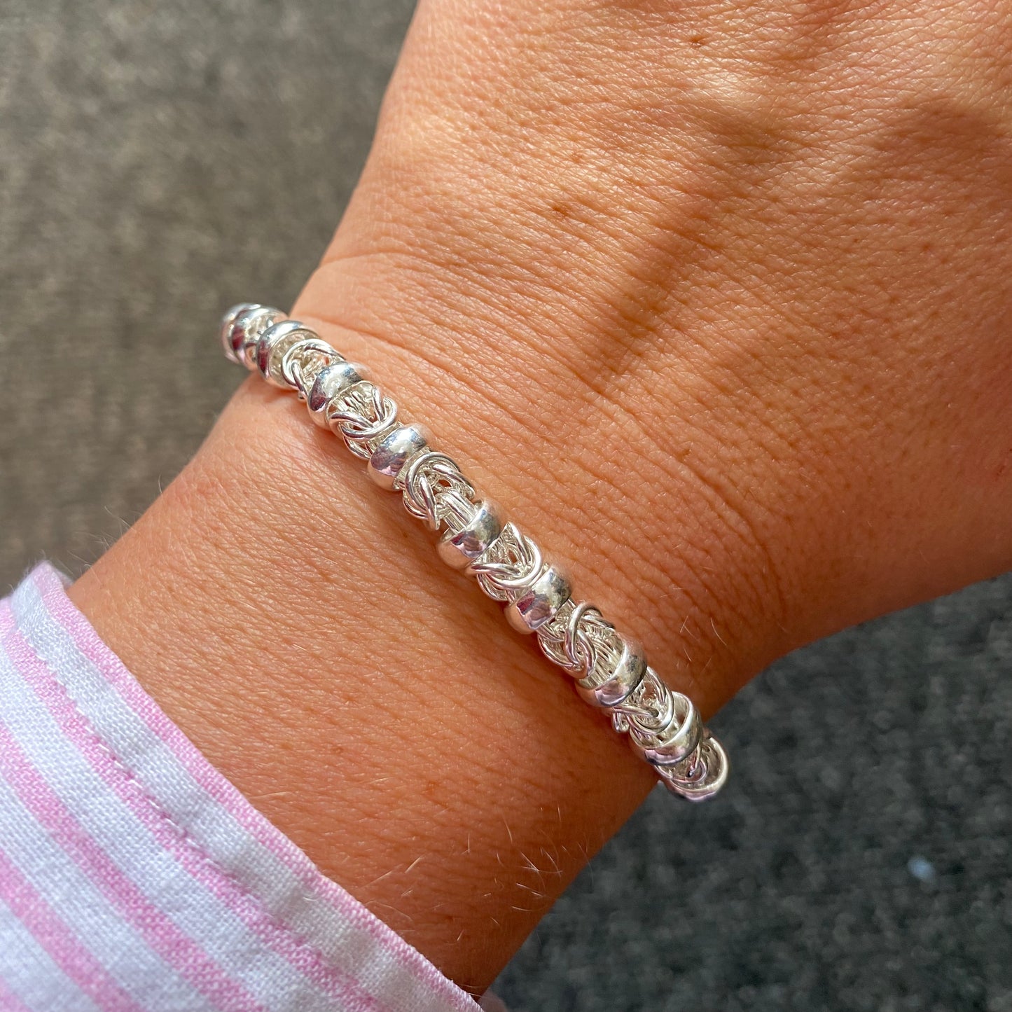 Silver Intwined Link Bracelet