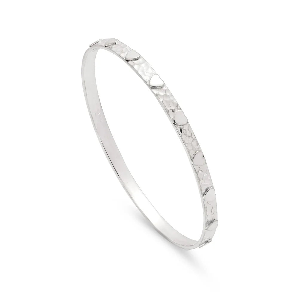 Hammered Heart Bangle
