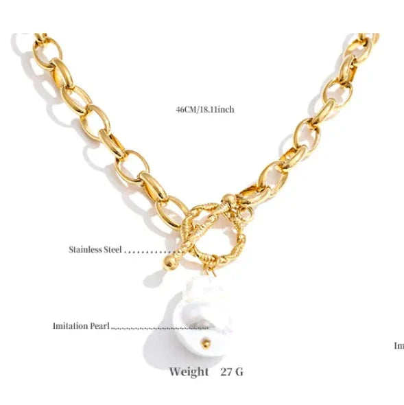 Large Pearl Pendant Necklace