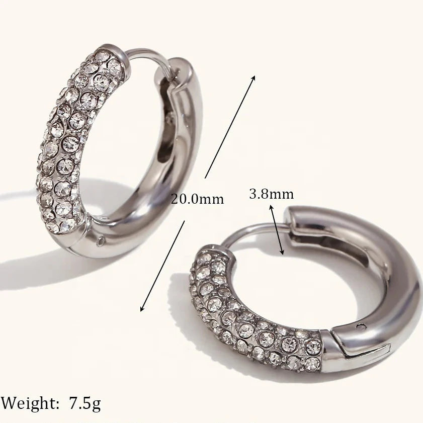Sparkle Huggie Hoop Earrings - Gold
