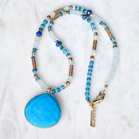 Beaded Gold Vermeil Turquoise Necklace