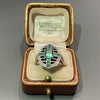 Emerald and Diamond Deco Style Ring