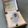 Sapphire and Diamond Flower Cluster Ring