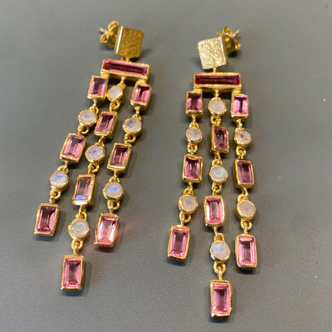 Pink Topaz Earrings