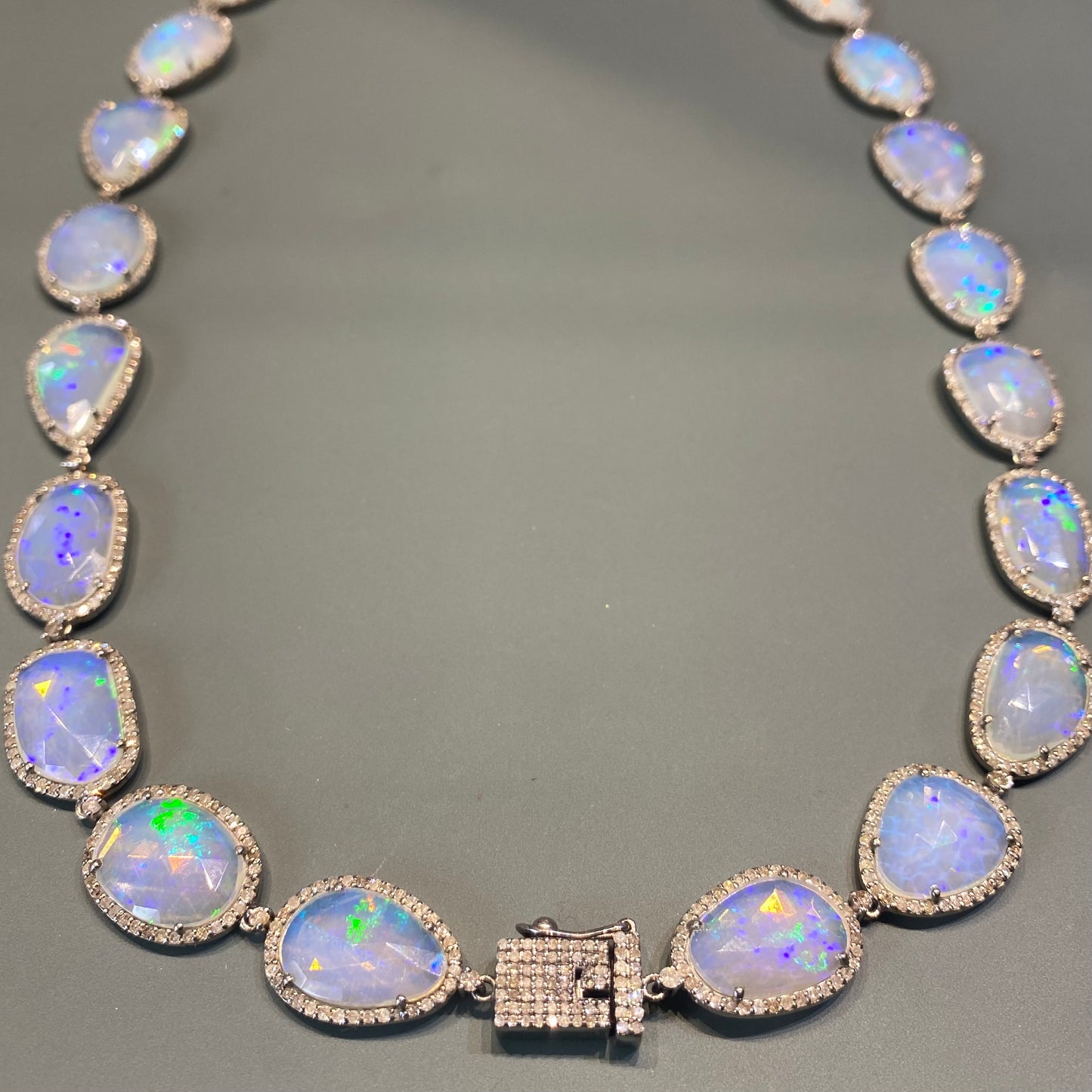 Opal and Diamond Collar Necklace