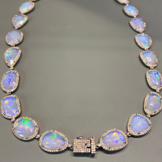 Opal and Diamond Collar Necklace