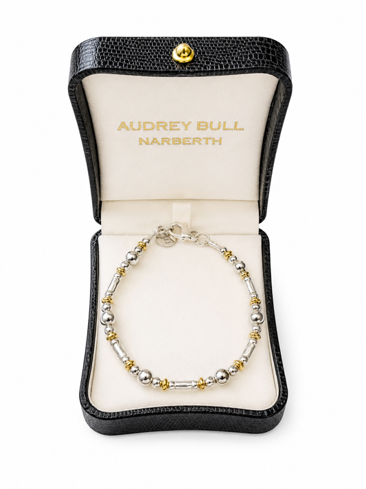 Silver and Gold Beaded Bracelet - Design 1