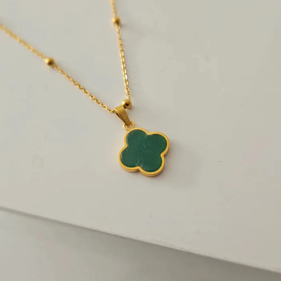 Green Aventurine Clover Necklace