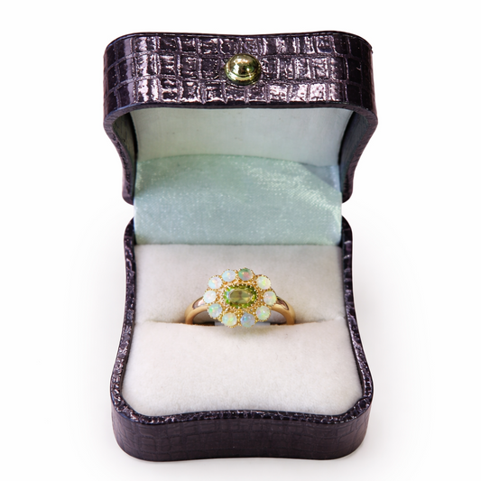 Opal and Peridot Ring