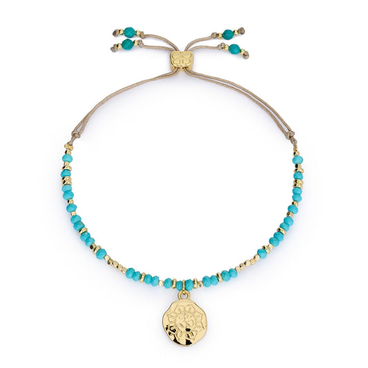 Azalea Turquoise Howlite Om Charm Bracelet - Silver or Gold