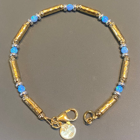 Opal, Gold and Silver Bracelet