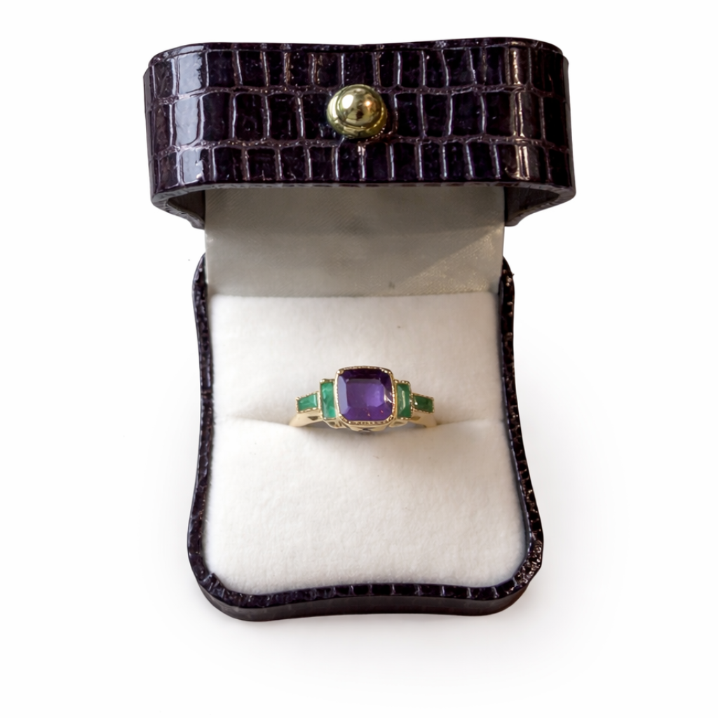 Amethyst and Emerald Ring