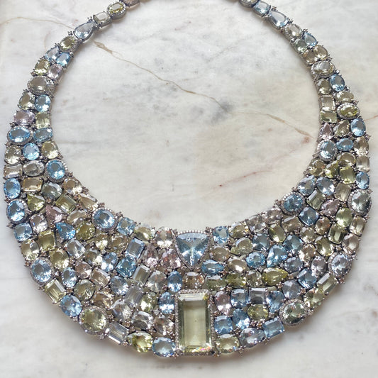Aquamarine Collar Necklace