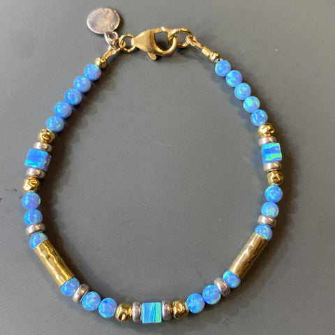 Opal, Gold and Silver Bracelet