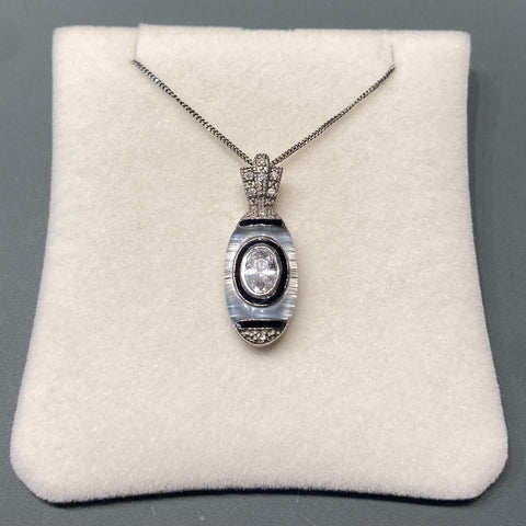 Enamel Pendant with CZ