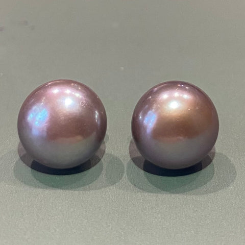 Grey Pearl Studs 10mm