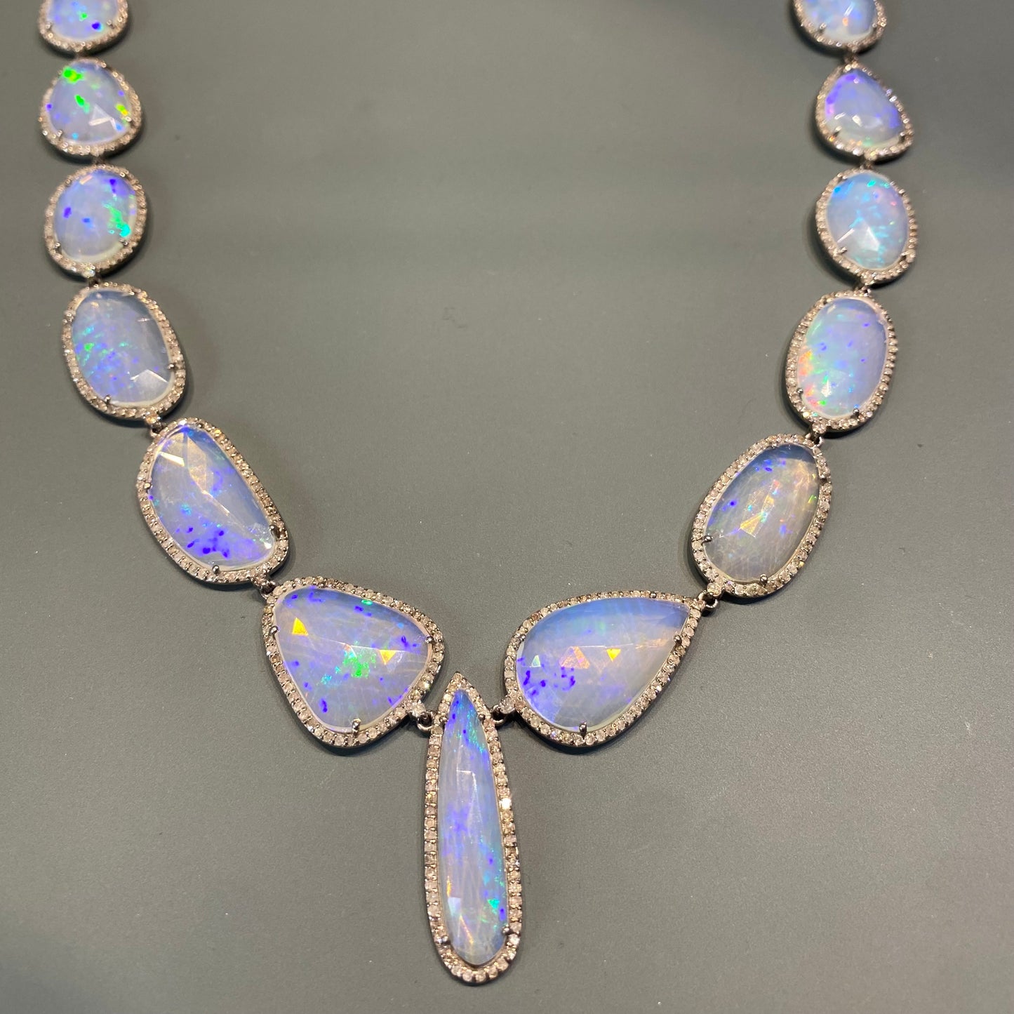 Opal and Diamond Collar Necklace