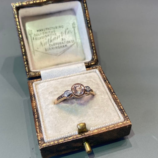 Morganite and Diamond Ring - Rose Gold