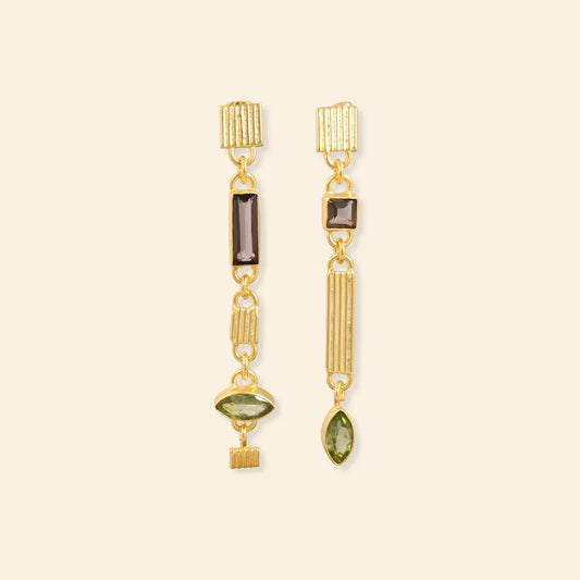 Smoky Quartz and Peridot Earrings