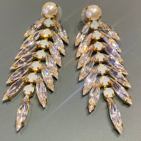 Crystal Feather Earrings