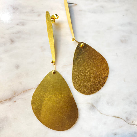 Gold Disc Statement Earrings