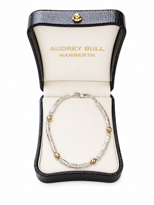 Silver and Gold Beaded Bracelet - Design 4