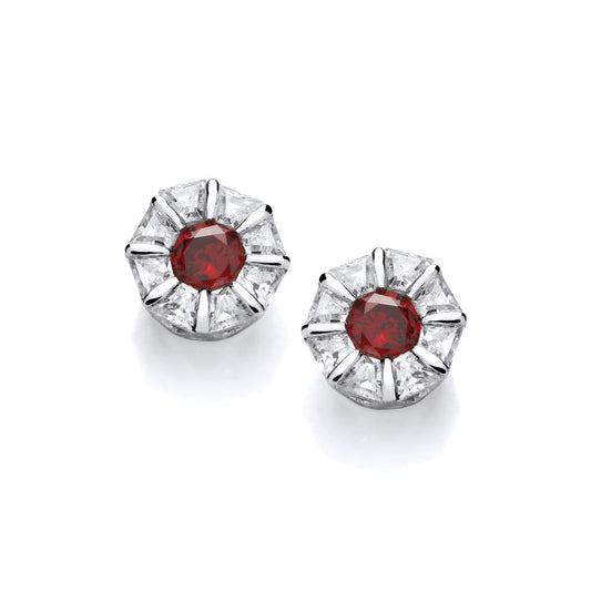 Ruby Cubic Zirconia Earrings