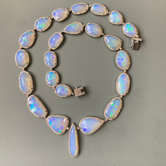 Opal and Diamond Collar Necklace