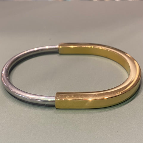 Lock Bangle - two tone