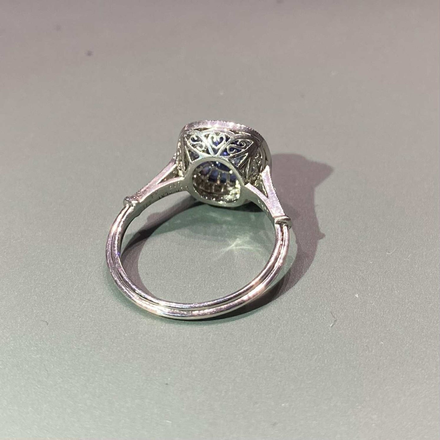 Sapphire and Diamond Target Ring