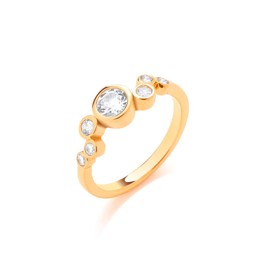 Gold and Cubic Zirconia Ring (Size N)