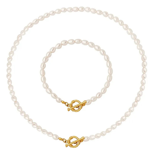 Pearl T Bar Necklace