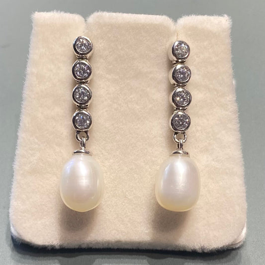 Sparkly Drops with Freshwater Pearls