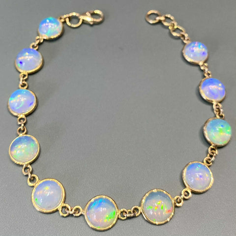 Round Opal Tennis Bracelet