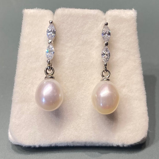 Delicate Sparkly Drops with Pearls