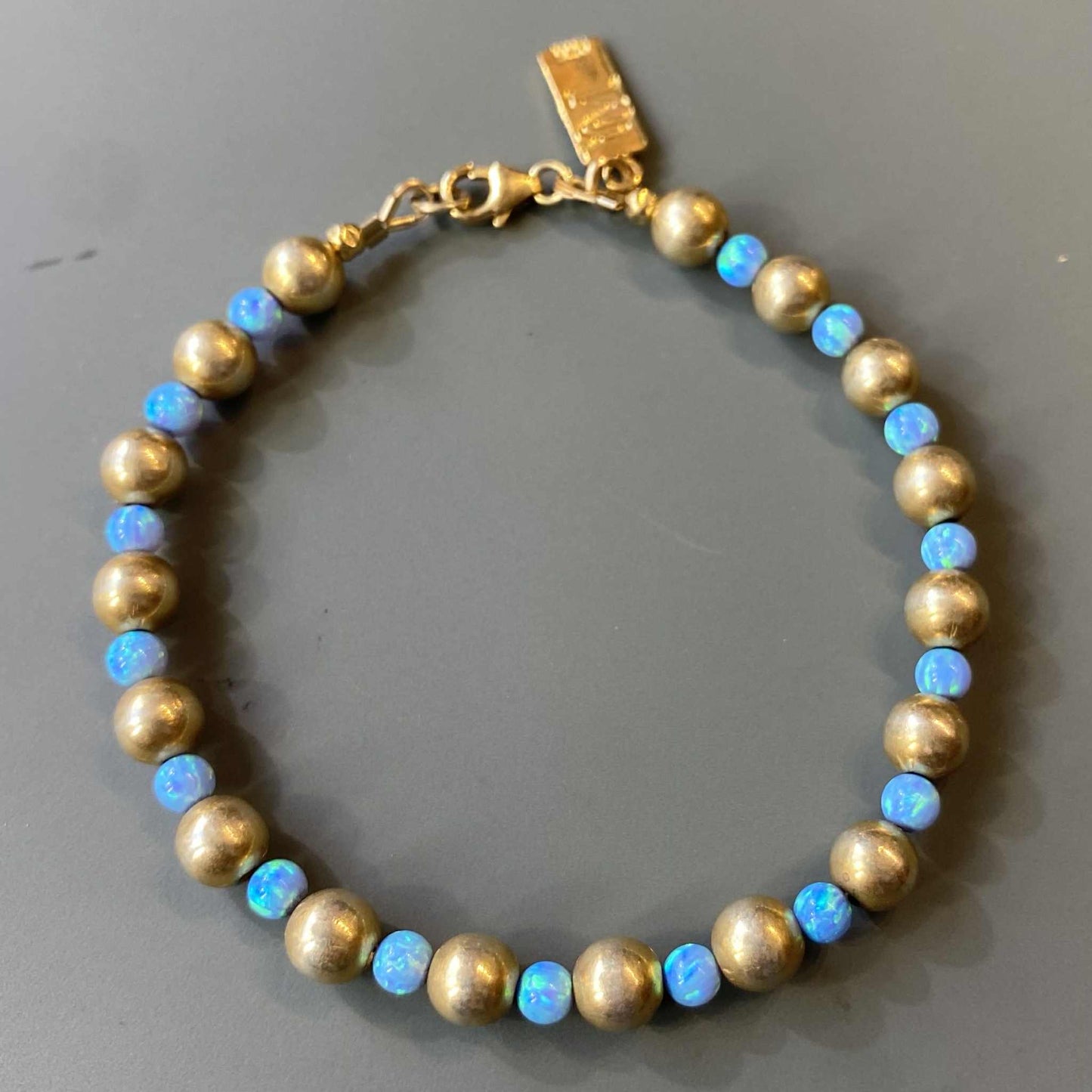 Opal Bracelet with Gold Balls