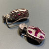 Ruby and Diamond Deco Earrings