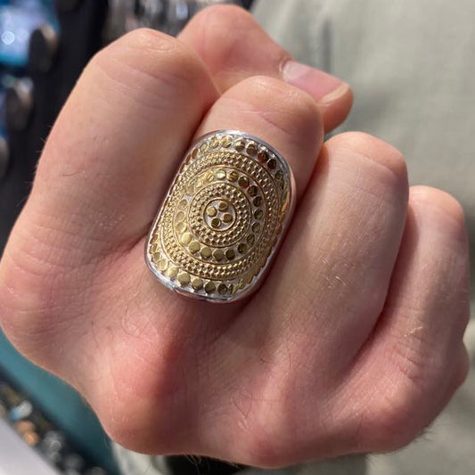 Saddle Ring Silver and Gold