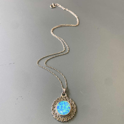 Round Opal Necklace