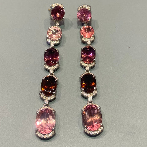 Tourmaline and Diamond Earrings