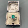 Emerald and Diamond Ring - Platinum