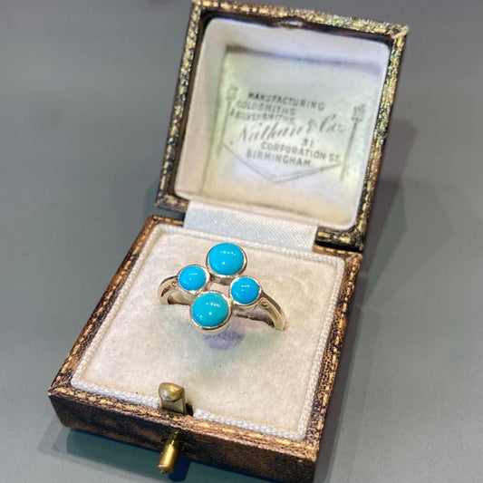 Turquoise Ring Yellow Gold